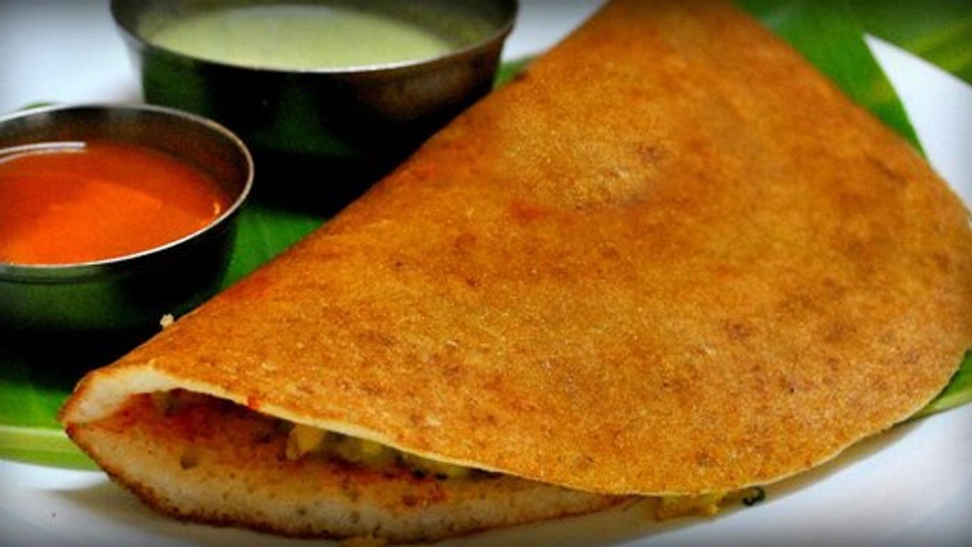Masala dosa fresh off the griddle