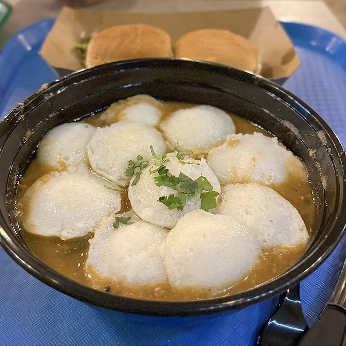 Floating Idli Sambar
